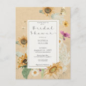 Zomerzonnebloem Bloemen Bruiloftsinvitaties in vin Briefkaart (Voorkant)