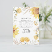 Zomerzonnebloem Sympathie Bedankkaart (Staand voorkant)