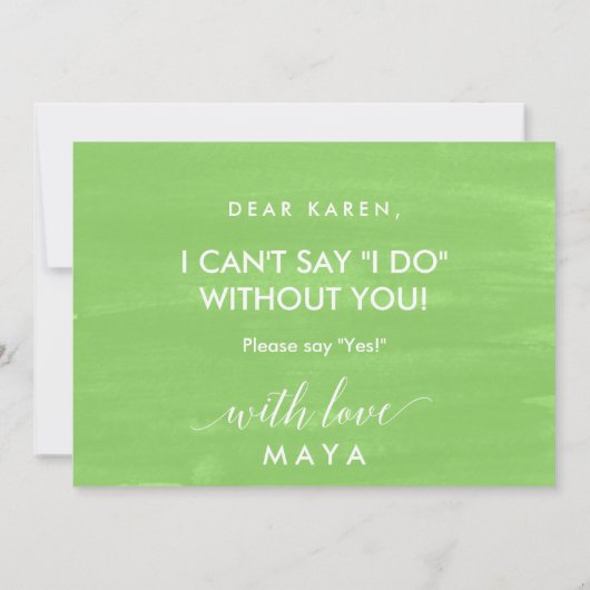 Zomerzonnebloem Wil je mijn bruidsmeisje zijn Kaart (Achterkant)