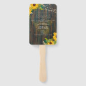 Zomerzonnebloemen Landelijke Houten Bruiloft Handwaaier (Achterkant)