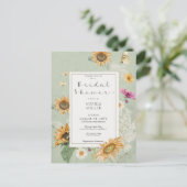  zomerzonnebloemen — Uitnodiging voor een schoeise (Staand voorkant)