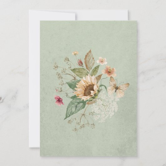 zomerzonnebloemen — Uitnodiging voor een schoeise (Achterkant)