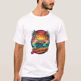 Zomerzonnebril T-shirt – Tropische zonsondergang