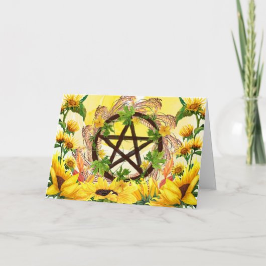 Zomerzonnewende Heldere Zonnebloem & Elecampane Kaart (Voorkant)