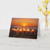 Zomerzonnewende Litha Happy Midsummers Eve Kaarsen Kaart (Gele Bloem)