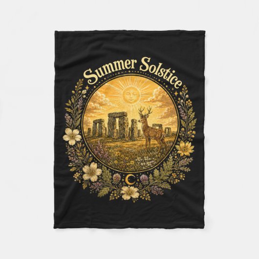 Zomerzonnewende Litha Midsummer Overvloed Groei Fleece Deken (Voorkant)