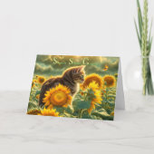 Zomerzonnewende Litha Midsummers Eve Schattige Cat Kaart (Voorkant)