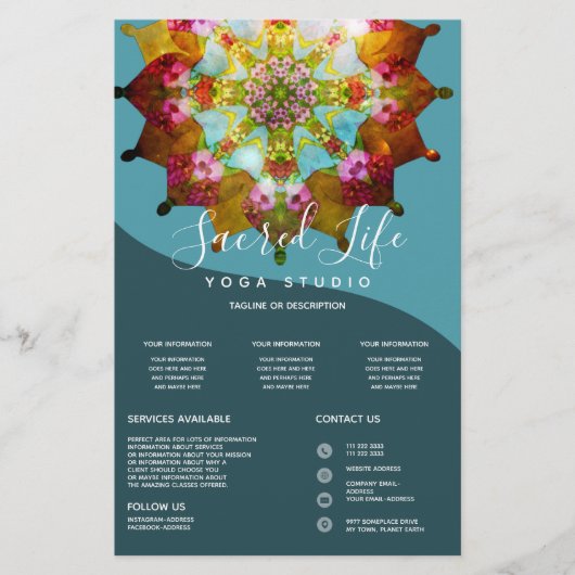 Zomerzonnewende Mandala Flyer (Voorkant)