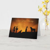 Zomerzonnewende Met Eiken Coyote Zuidwestelijk Kaart (Gele Bloem)