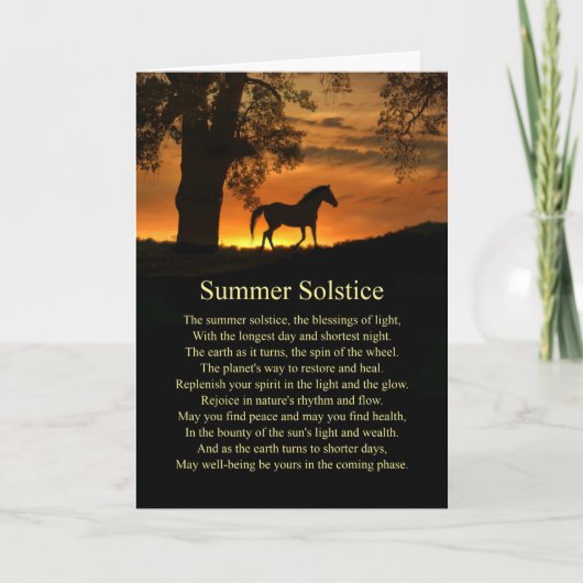 Zomerzonnewende Midsummer Eve Eik Paard Kaart (Voorkant)