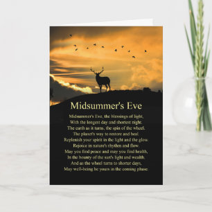 Zomerzonnewende Midzomeravond Eland en Gedicht  Kaart