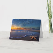 Zomerzonnewende Midzomeravond Strand met Zeester Kaart (Voorkant)