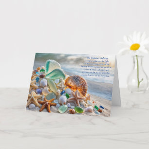 Zomerzonnewende Ocean Beach Seashells Zee Glass Kaart