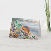 Zomerzonnewende Ocean Beach Seashells Zee Glass Kaart (Voorkant)