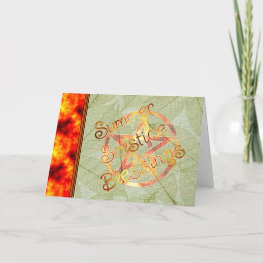 Zomerzonnewende Pagan Pentagram Kaart (Voorkant)