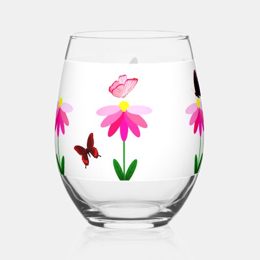 Zomerzonnewende Stemless wijnglas Wijnglas Zonder Voet (Voorkant)