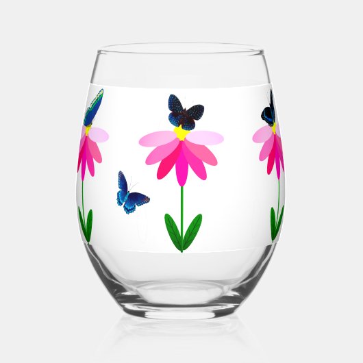 Zomerzonnewende Stemless wijnglas Wijnglas Zonder Voet (Achterkant)