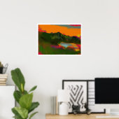 Zomerzonsondergang Abstract landschap Poster (Thuiskantoor)