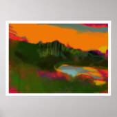 Zomerzonsondergang Abstract landschap Poster (Voorkant)