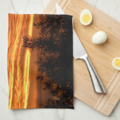 zomerzonsondergang in Canberra Theedoek (Quarter Fold)