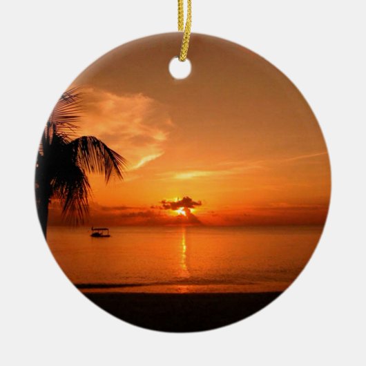 Zomerzonsondergang Keramisch Ornament (Voorkant)