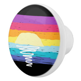 Zomerzonsondergang Keramische Knop (Black Multi)
