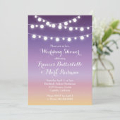 Zomerzonsondergang Lights Bruids Trouwdouche Kaart (Staand voorkant)