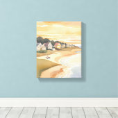 Zomerzonsondergang | Martha's Vineyard Aquarel Canvas Afdruk (Insitu (Houten vloer))