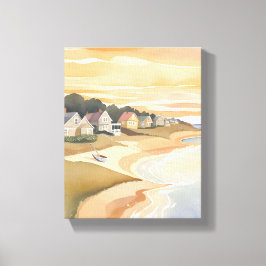 Zomerzonsondergang | Martha's Vineyard Aquarel Canvas Afdruk