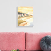 Zomerzonsondergang | Martha's Vineyard Aquarel Canvas Afdruk (Insitu (Woonkamer))