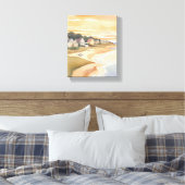 Zomerzonsondergang | Martha's Vineyard Aquarel Canvas Afdruk (Insitu (Slaapkamer))