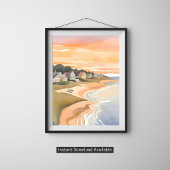 Zomerzonsondergang | Martha's Vineyard Aquarel Poster