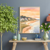 Zomerzonsondergang | Martha's Vineyard Aquarel Poster