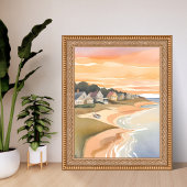 Zomerzonsondergang | Martha's Vineyard Aquarel Poster