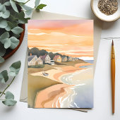 Zomerzonsondergang | Martha's Vineyard Waterverf Briefkaart