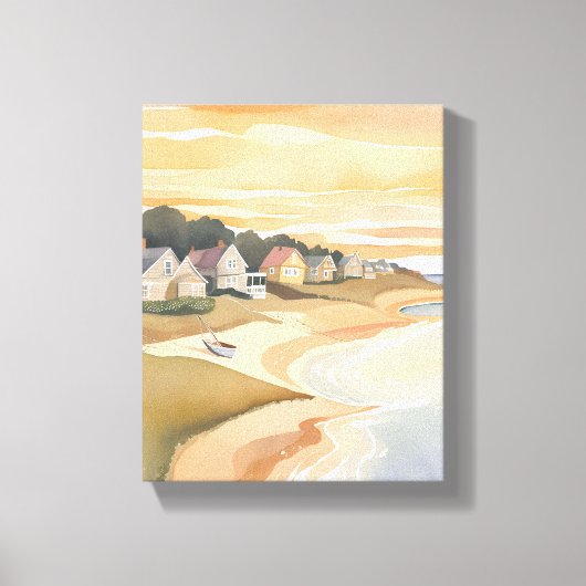 Zomerzonsondergang | Martha's Vineyard Waterverf Canvas Afdruk (Voorkant)