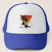 zomerzonsondergang palmbomen trucker pet (Voorkant)