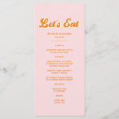 Zomerzonsondergang Roze en Oranje Tropische bruilo Menu (Voorkant)