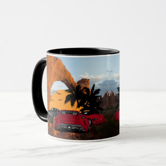 Zomerzonsondergang Sky Road Trip Vibes Mok (Voorkant links)