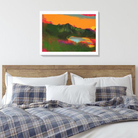 Zomerzonsondergang Tropische scene Canvas Afdruk (Insitu (Slaapkamer))