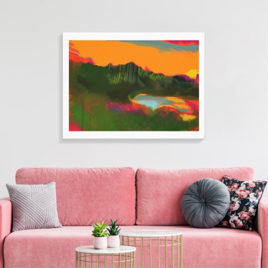 Zomerzonsondergang Tropische scene Canvas Afdruk (Insitu (Woonkamer))