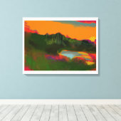 Zomerzonsondergang Tropische scene Canvas Afdruk (Insitu (Houten vloer))