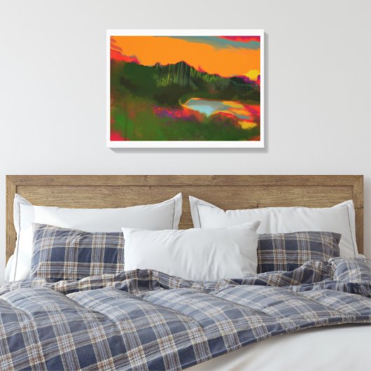 Zomerzonsondergang Tropische scene Canvas Afdruk (Insitu (Slaapkamer))