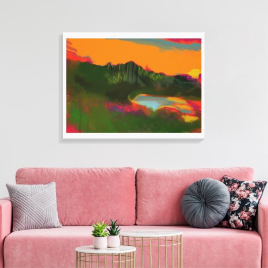 Zomerzonsondergang Tropische scene Canvas Afdruk (Insitu (Woonkamer))