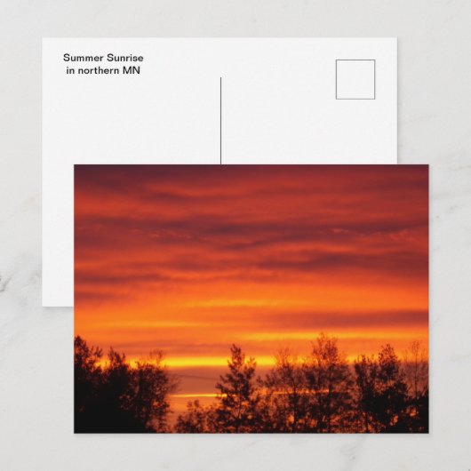Zomerzonsopgang in het noorden van MN Briefkaart (Voorkant / Achterkant)