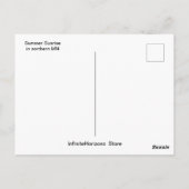 Zomerzonsopgang in het noorden van MN Briefkaart (Achterkant)