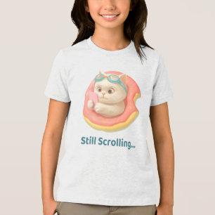 Zomerzwembad: Bao Bao Kat in Donut Drijver Kunst Tri-Blend Shirt