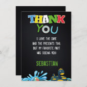 ZOMERZWEMBAD BEDANKKAART VOOR JONGENS (Voorkant / Achterkant)