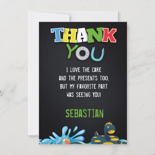 ZOMERZWEMBAD BEDANKKAART VOOR JONGENS (Voorkant)