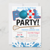 Zomerzwembad Lacrosse Feest Uitnodiging (Voorkant)